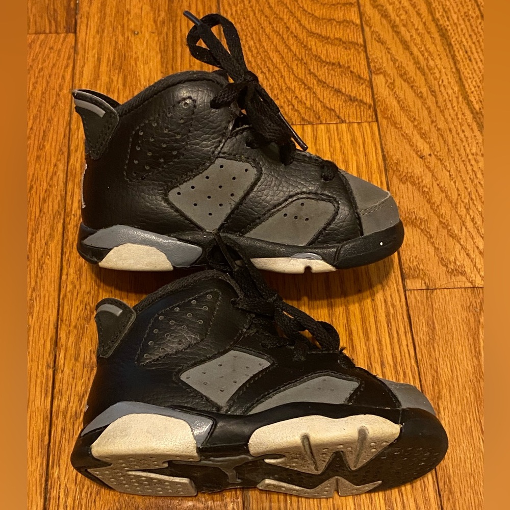 Nike Jordan 6 Retro Black Cool Grey (TD) Toddler‎ Size 5C 384667-010